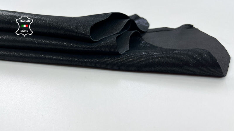 BLACK SHIMMER & SHINY LAME PRINT Italian Soft Goatskin leather 2sqf 1.0mm #C1116