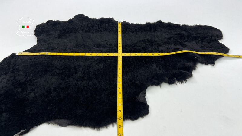 VERY DARK BROWN TOSCANA Hair On Italian sheepskin shearling fur 23"X35" C1384
