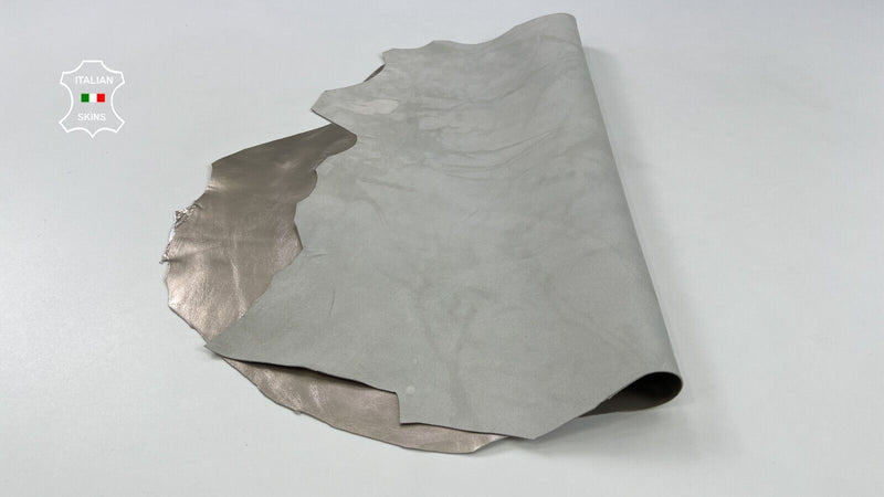 METALLIC CHAMPAGNE PLATINUM COATED Italian Goatskin leather 4+sqf 0.9mm #C1803