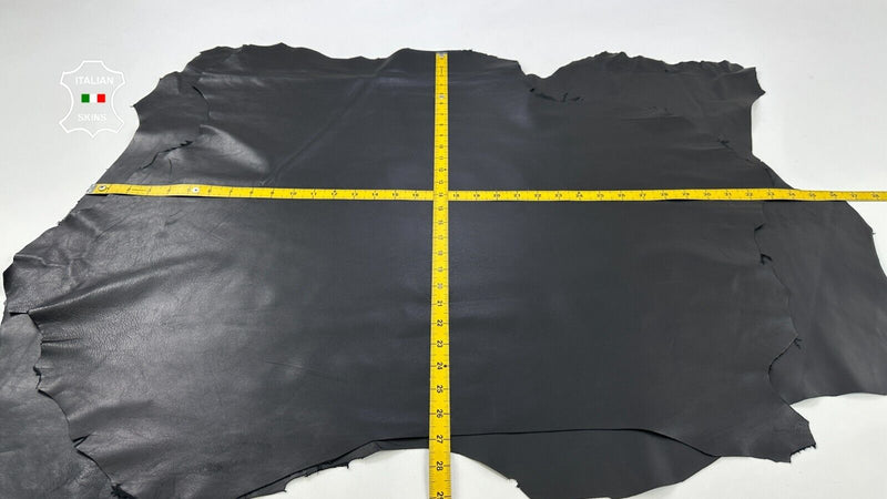 JET BLACK SMOOTH Soft Italian Lambskin Sheep leather 2 skins 10sqf 0.8mm #C2462