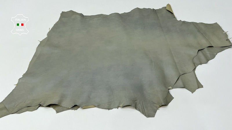 KHAKI DISTRESSED Thin Soft Italian Lambskin leather hide 2 skins 10sqf 0.6mm C13