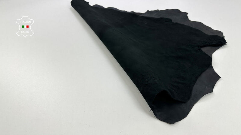 MIDNIGHT VINTAGE BLACK Thick Italian Goatskin leather hides 6+sqf 1.3mm #C2601