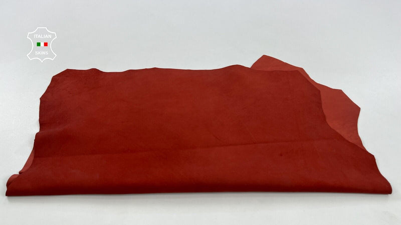 BRIC RED SUEDE Soft Italian Lambskin Sheep Lamb leather hides 5sqf 0.9mm #C1411