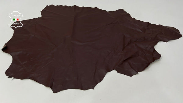 REDDISH BROWN SEMI GLOSS Thin Soft Italian Lambskin leather 5+sqf 0.6mm #B9936