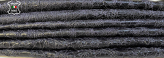 Blue indigo crinkled coated lamb leather hide with vegetable tan finish, 4 skins, 25 sq ft, 1.3mm thick, from Italianskins.
