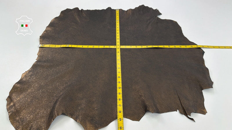 METALLIC ANTIQUED COPPER ROUGH Soft Italian Goatskin leather 5+sqf 1.0mm #C2818