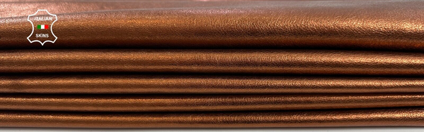 METALLIC COPPER ROUGH Soft Italian Goatskin leather  3 skins 15+sqf 0.9mm C2893