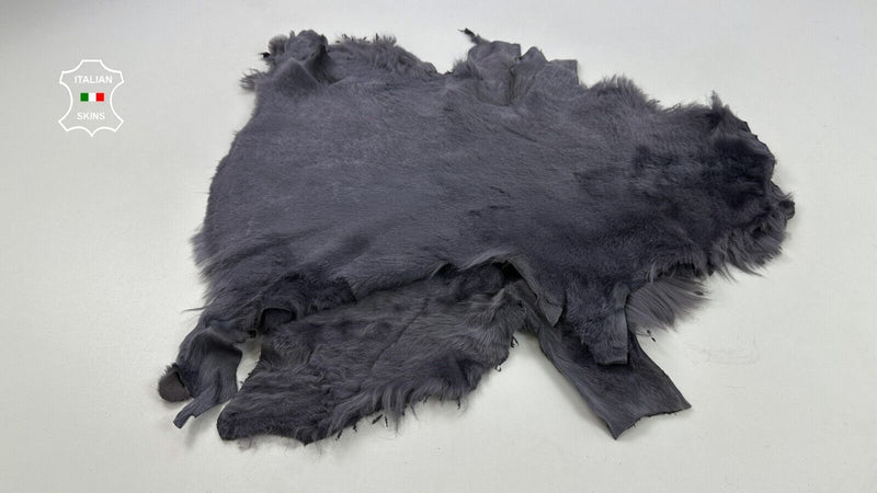 purplish grey sheepskin Hair on Suede back hides fur 2 skins total 16"x28" C2524