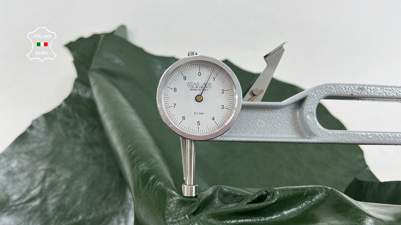 AVOCADO GREEN PATENT SHINY CRINKLE Soft Italian Goat leather 6sqf 0.7mm #C1665