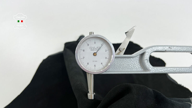BLACK NUBUCK BACKED WITH COTTON Thick Italian Lambskin leather 5+sqf 1.1mm C1461
