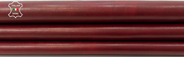 CHERRY REDDISH DISTRESS SEMI GLOSS Italian Lambskin leather 7sqf 0.7mm #B9831