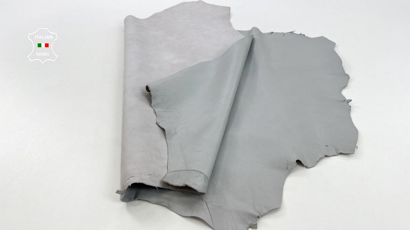 LIGHT GREY PEARLIZED Thick Soft Italian Lambskin leather 6+sqf 1.1mm #C1446