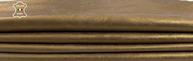 BRONZE PEARLIZED VINTAGE LOOK Thin Soft Lamb leather 2 skins 10sqf 0.6mm #C2699