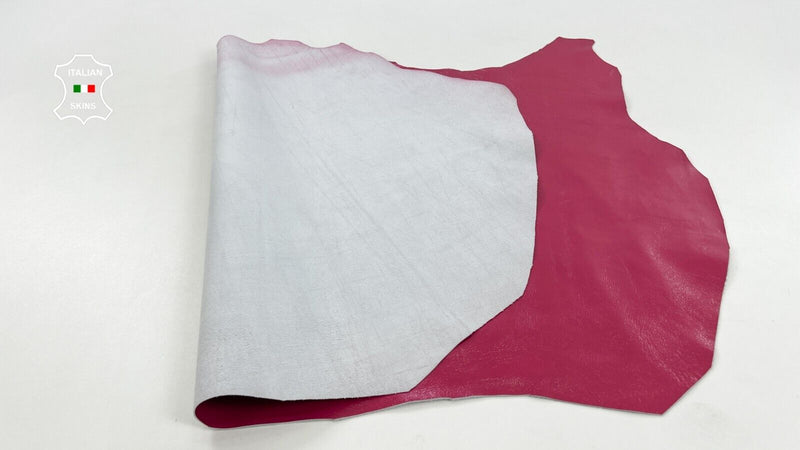 PATENT HOT PINK SHINY CRINKLED Soft Italian Lambskin leather 5sqf 0.9mm #C1562