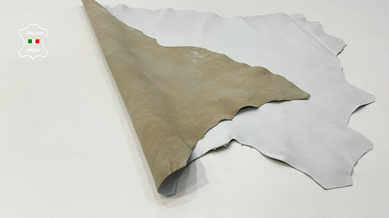 OFF WHITE Italian Goatskin Goat leather hides skins Bookbinding 6sqf 0.9mm #C402