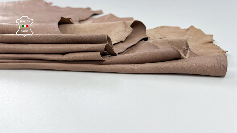 NUDE VEGETABLE TAN Thin Soft Italian Lambskin leather 3 skins 14sqf 0.6mm #C1810