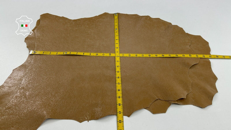 SAND CRACKED VINTAGE LOOK SHINY Goatskin leather 2 skins hides 8sqf 0.9mm C2864