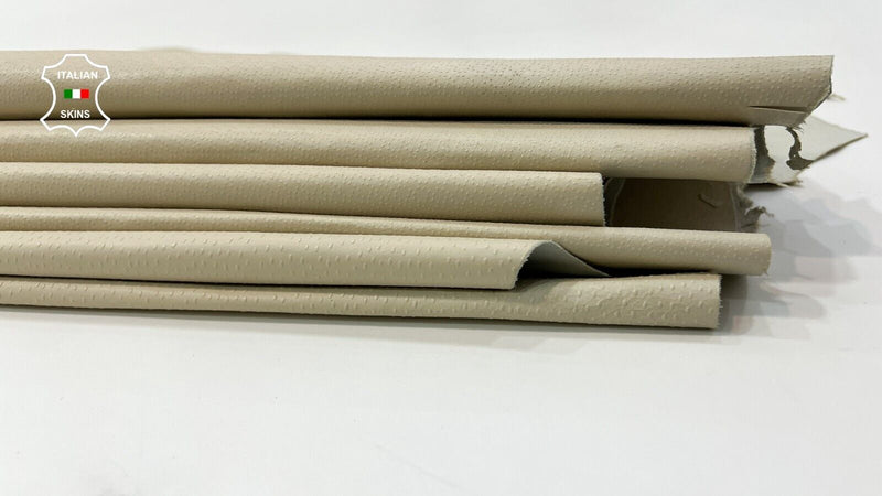 IVORY TEXTURED Thin Soft Italian Goatskin Goat leather 6 skins 26sqf 0.5mm #C403