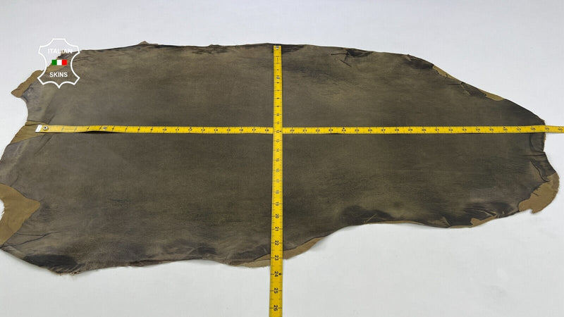 KHAKI ARMY GREEN Stretch VINTAGE LOOK Lambskin Sheep leather  6sqf 0.7mm #C1746