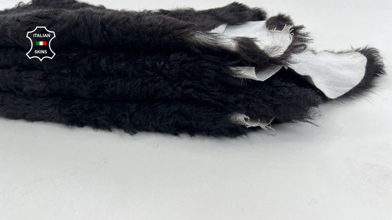 DARK BROWN CURLY SHORT Hair On sheepskin shearling 2 skins 16"x28" EACH #C1390