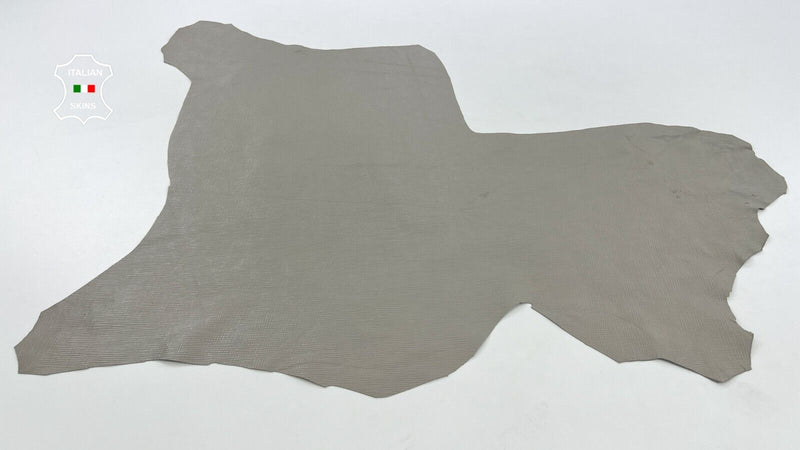 LIGHT GREY EPSOM TEXTURED PRINT ON Thin Italian Goat leather 4+sqf 0.6mm #C1377