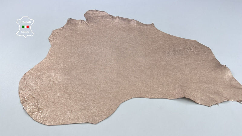 METALLIC ROSE GOLD WASHED ROUGH Thick Soft Lambskin leather 3+sqf 1.9mm #C1856
