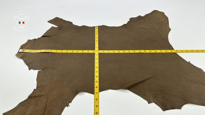 NATURAL GRAINY CAMEL BROWN Thick Soft Lambskin Sheep leather 4+sqf 1.1mm #C2354