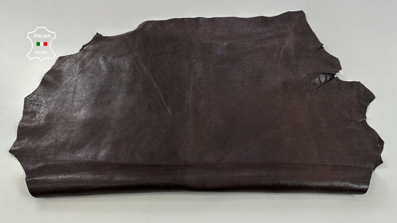 MAHOGANY BROWN SHINY VEGETABLE TAN Soft Lambskin leather hide 7+sqf 1.0mm C2944