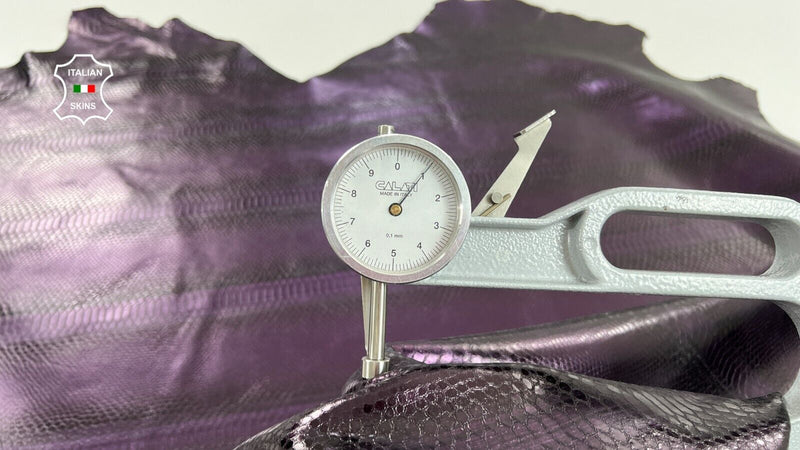 METALLIC PURPLE SNAKE PRINT ON Italian Calfskin Cow leather 9+sqf 1.0mm #C1524