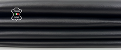 Black stretch-backed lambskin leather hide from Italianskins, soft sheep leather pelt with 9+ sq ft, 1.0mm thickness for crafts.