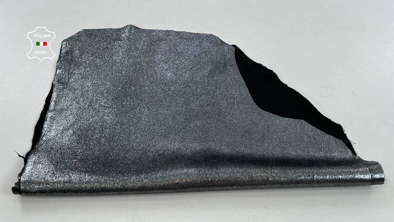 METALLIC CHROME CRACKED Soft Italian STRETCH Lambskin leather 3sqf 0.9mm #C1566