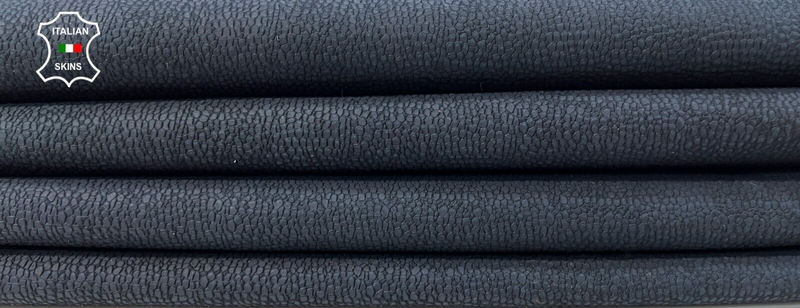 DARK BLUE REPTILE PRINT ON Thick Italian Goat leather 2 skins 14sqf 1.1mm #C272