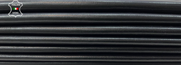 JET BLACK SHINY Soft Italian Lambskin leather hides 4 skins 25sqf 0.7mm #B9943