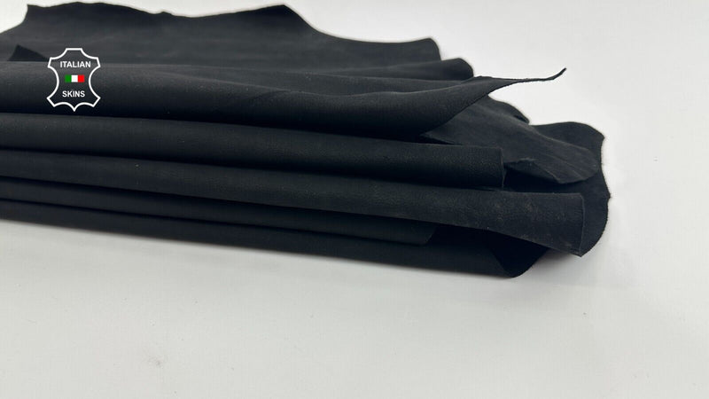 CHARCOAL BLACK NUBUCK Italian Goatskin Goat leather 2 skins 8sqf 0.9mm #C2825
