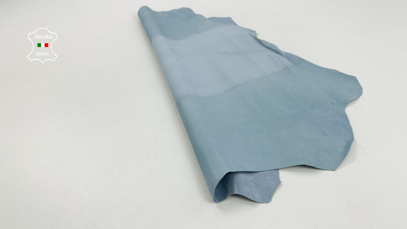 LIGHT BLUE SHIMMER PRINT ON Soft Italian Goatskin leather hide 3+sqf 0.9mm C2519
