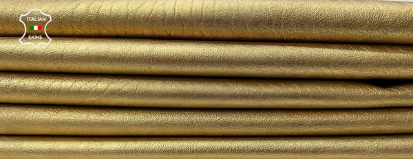 METALLIC GOLD ROUGH Thick Italian Goatskin leather 2 skins 12+sqf 1.2mm #C234