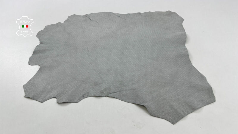 GREY NUBUCK EYE ATTRACTION PRINT Goatskin Goat leather hides 3+sqf 1.0mm #C1091