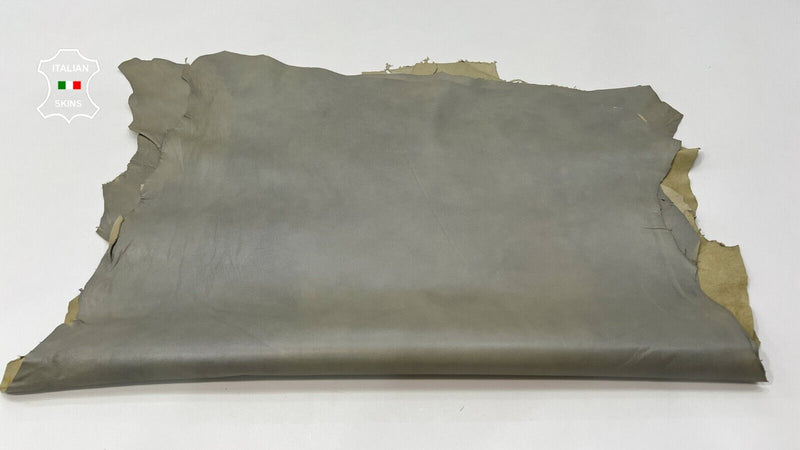 KHAKI DISTRESSED Thin Soft Italian Lambskin leather hide 2 skins 10sqf 0.6mm C13