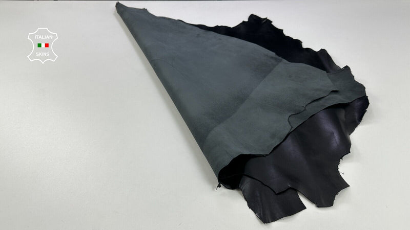 JET BLACK SMOOTH Italian Calfskin Cow leather hides 2 skins 12sqf 1.0mm #C2191