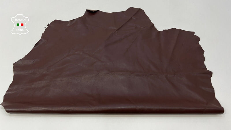 REDDISH BROWN SEMI GLOSS Thin Soft Italian Lambskin leather 5+sqf 0.6mm #B9936