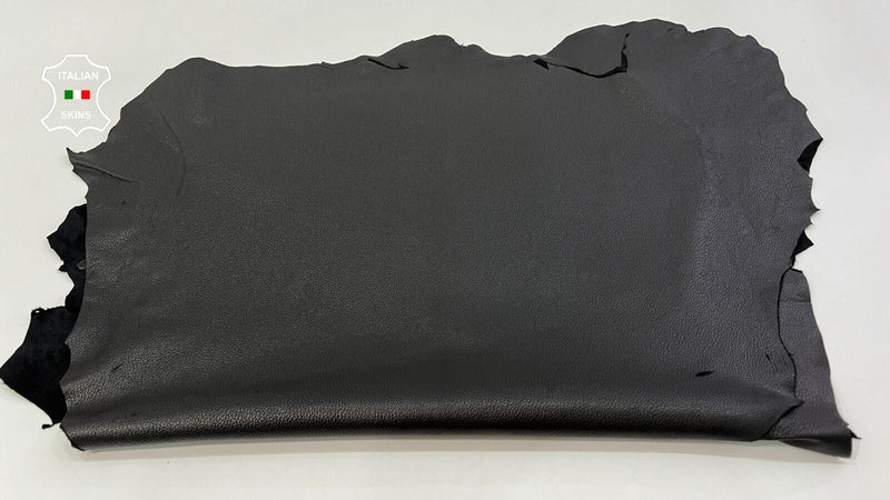BLACK PEBBLE GRAINY Soft Italian Goatskin leather hide 2 skins 10+sqf 0.8mm C209