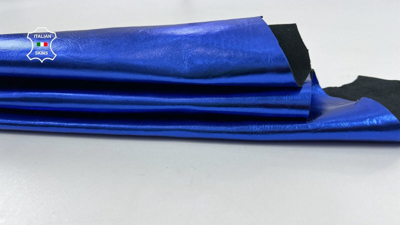 METALLIC COBALT BLUE ROUGH Italian Goatskin Goat leather hide 5sqf 1.0mm C1677