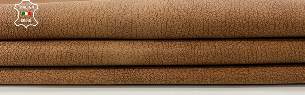 BROWN GRAINY VINTAGE LOOK Soft Lambskin leather hide Bookbinding 7sqf 0.7mm C297