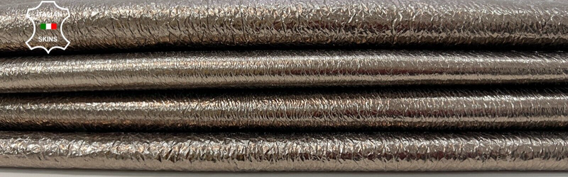 METALLIC SMOG CRINKLE Italian Lambskin Lamb leather skins hides 6sqf 1.0mm #C130