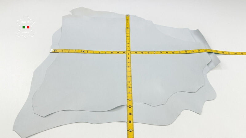 UNDYED ICE WHITE Italian Goatskin Goat leather hides 2 skins 8+sqf 0.9mm #C2154