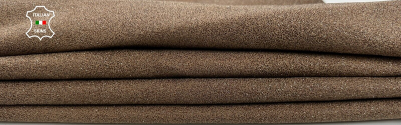 BROWN GLITTERS PRINT PEARLIZED SHIMMER Goatskin leather 2 skins 8sqf 1.2mm C2555
