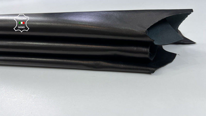 BLACK BRONZE HUE SHINY Italian Lambskin leather Bookbinding 5+sqf 0.8mm #C1800