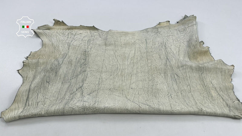 DIRTY IVORY GRAINY VINTAGE LOOK Thick Soft Italian Lamb leather 6sqf 1.1mm C1048