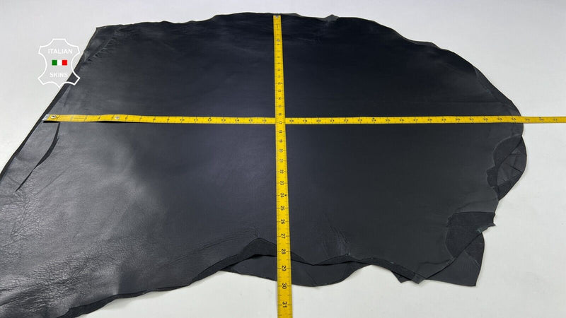 BLACK Thick Soft Italian STRETCH Lambskin leather 2 skins 11+sqf 1.3mm C1886