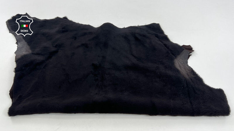 DARK BROWN SHORT Hair On Italian sheepskin Lamb shearling fur hide 25"x30" C1391